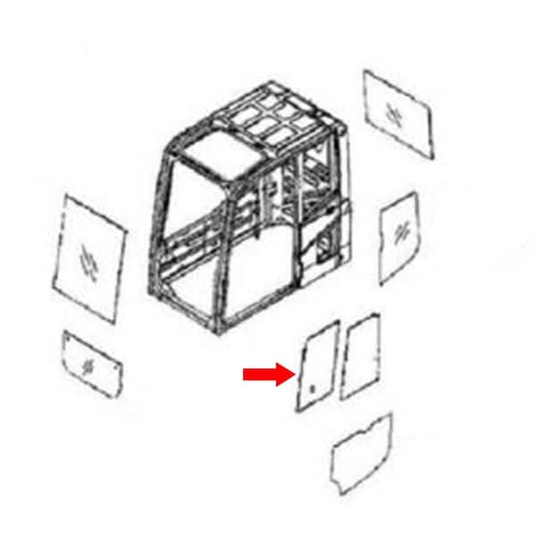 Aftermarket 20Y-54-35831 Front Door Slider Glass Fits Komatsu Excavator PC250LC-6 PC210LC-6 CAH40-0105 - main